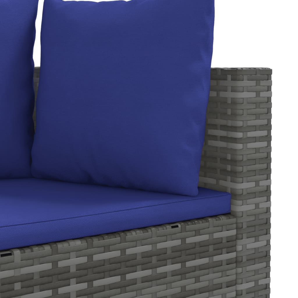 6-delige Loungeset met kussens poly rattan grijs is nu te koop bij PeponiXL, paradijselijk wonen!