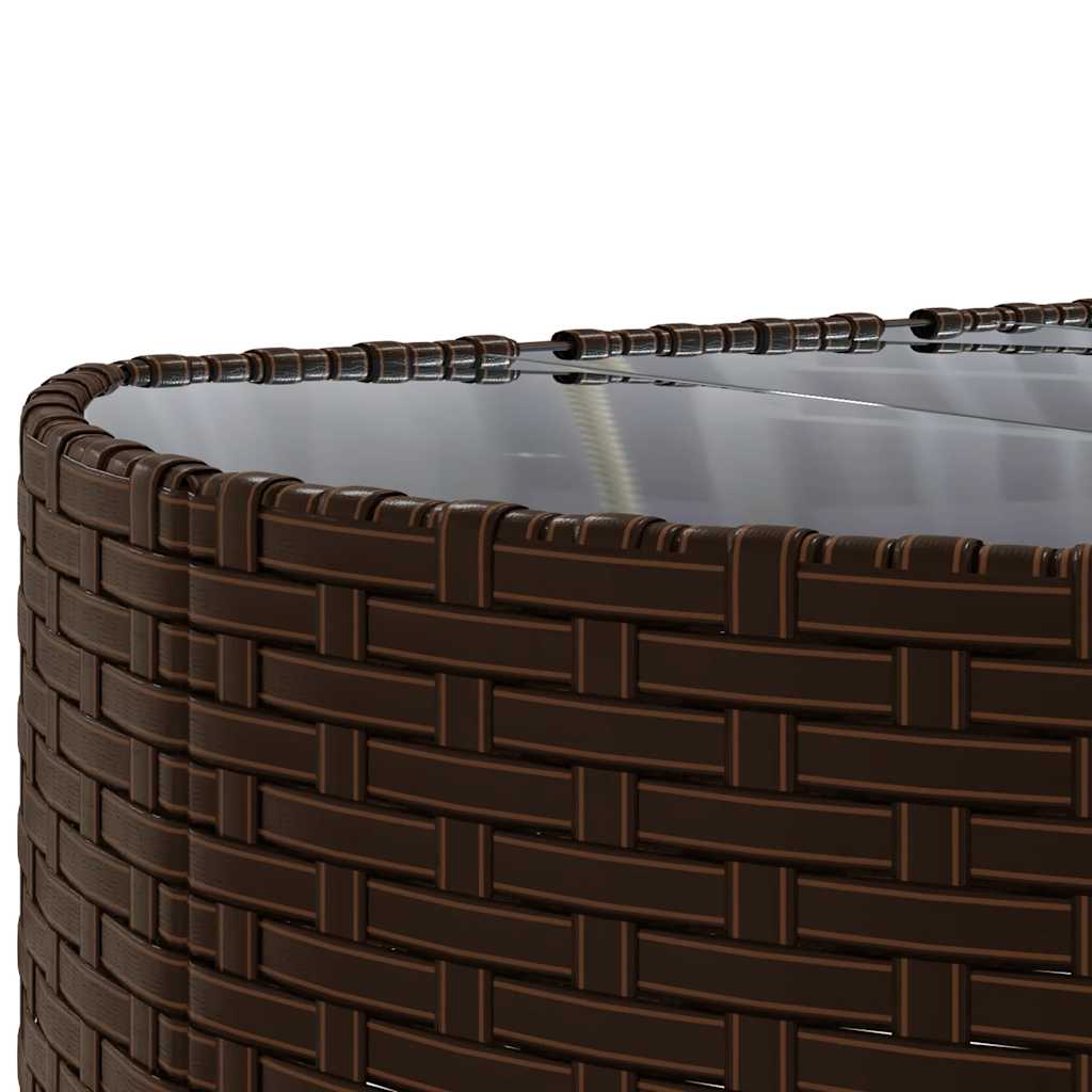 10-delige Loungeset met kussens poly rattan bruin