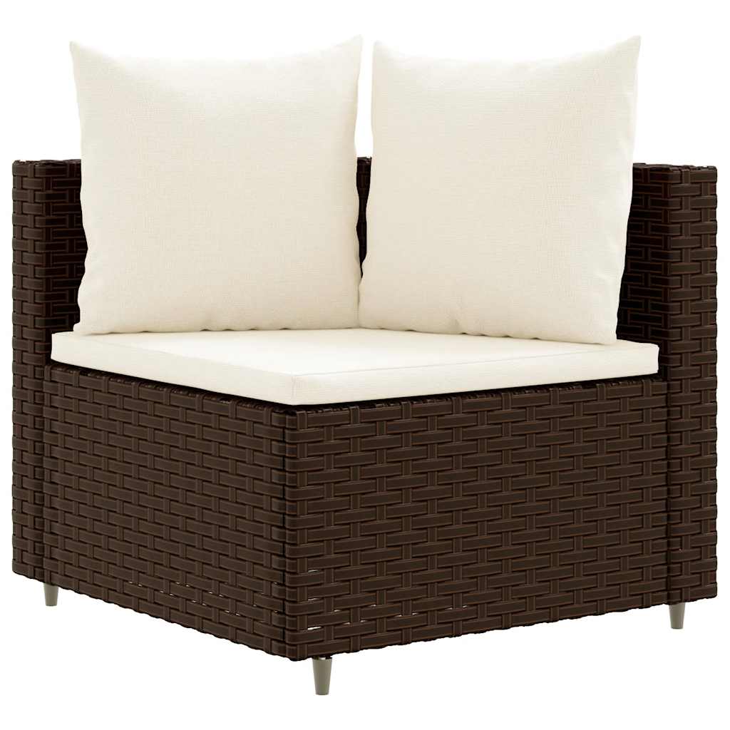 10-delige Loungeset met kussens poly rattan bruin is nu te koop bij PeponiXL, paradijselijk wonen!