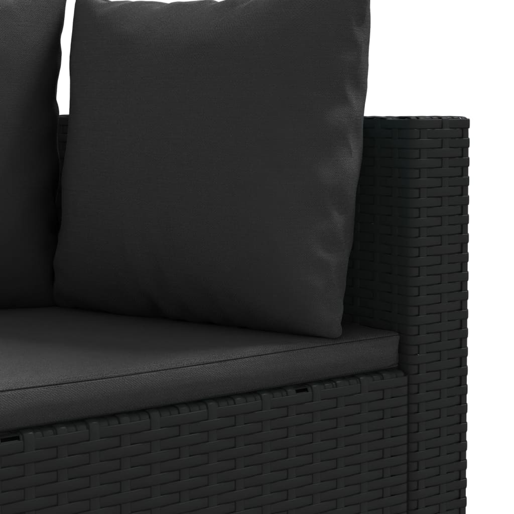 6-delige Loungeset met kussens poly rattan zwart is nu te koop bij PeponiXL, paradijselijk wonen!