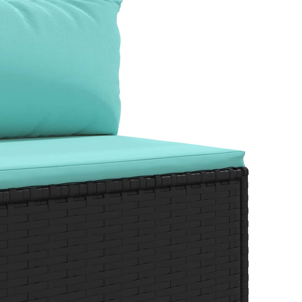 9-delige Loungeset met kussens poly rattan zwart is nu te koop bij PeponiXL, paradijselijk wonen!