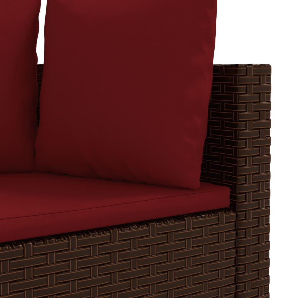 9-delige Loungeset met kussens poly rattan bruin is nu te koop bij PeponiXL, paradijselijk wonen!