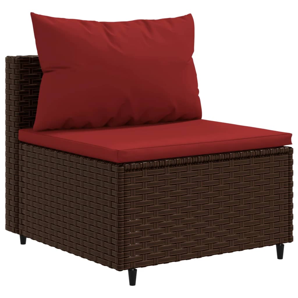 7-delige Loungeset met kussens poly rattan bruin is nu te koop bij PeponiXL, paradijselijk wonen!