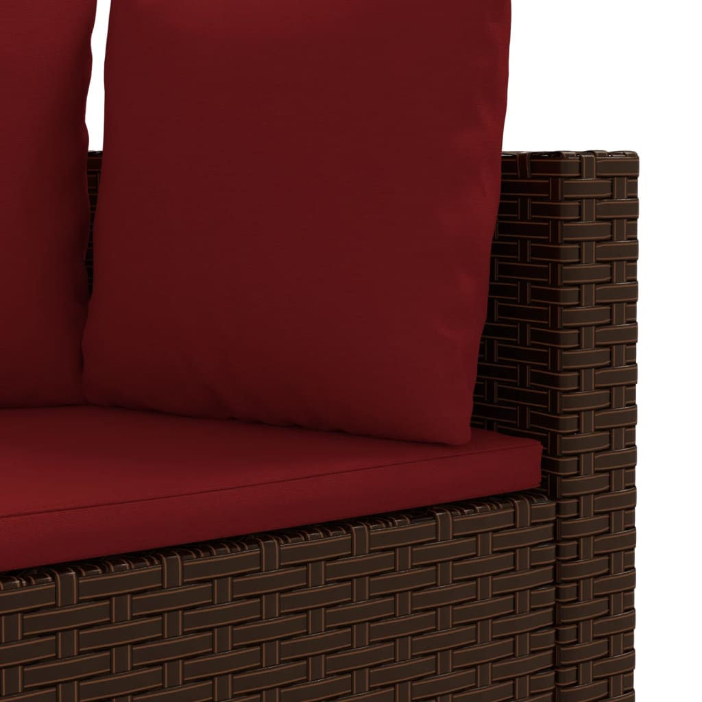 7-delige Loungeset met kussens poly rattan bruin is nu te koop bij PeponiXL, paradijselijk wonen!