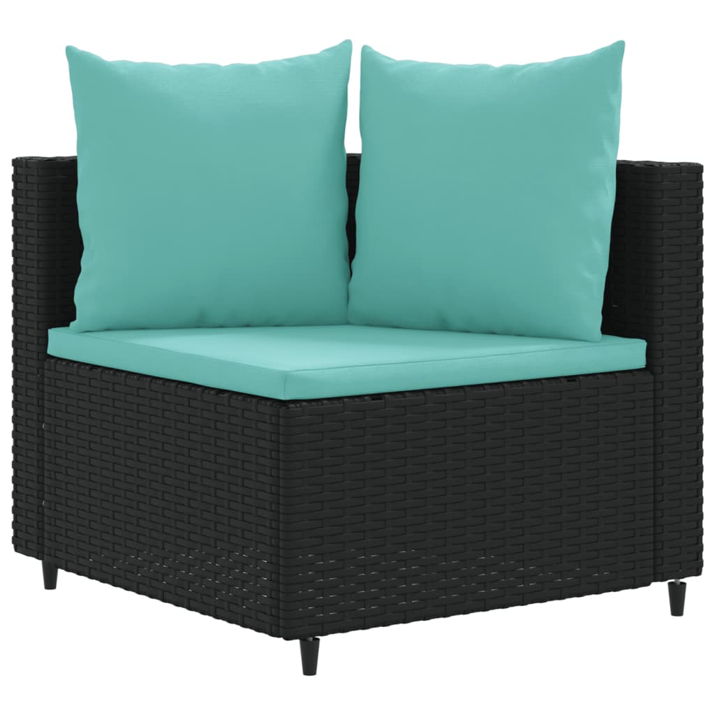 5-delige Loungeset met kussens poly rattan zwart is nu te koop bij PeponiXL, paradijselijk wonen!