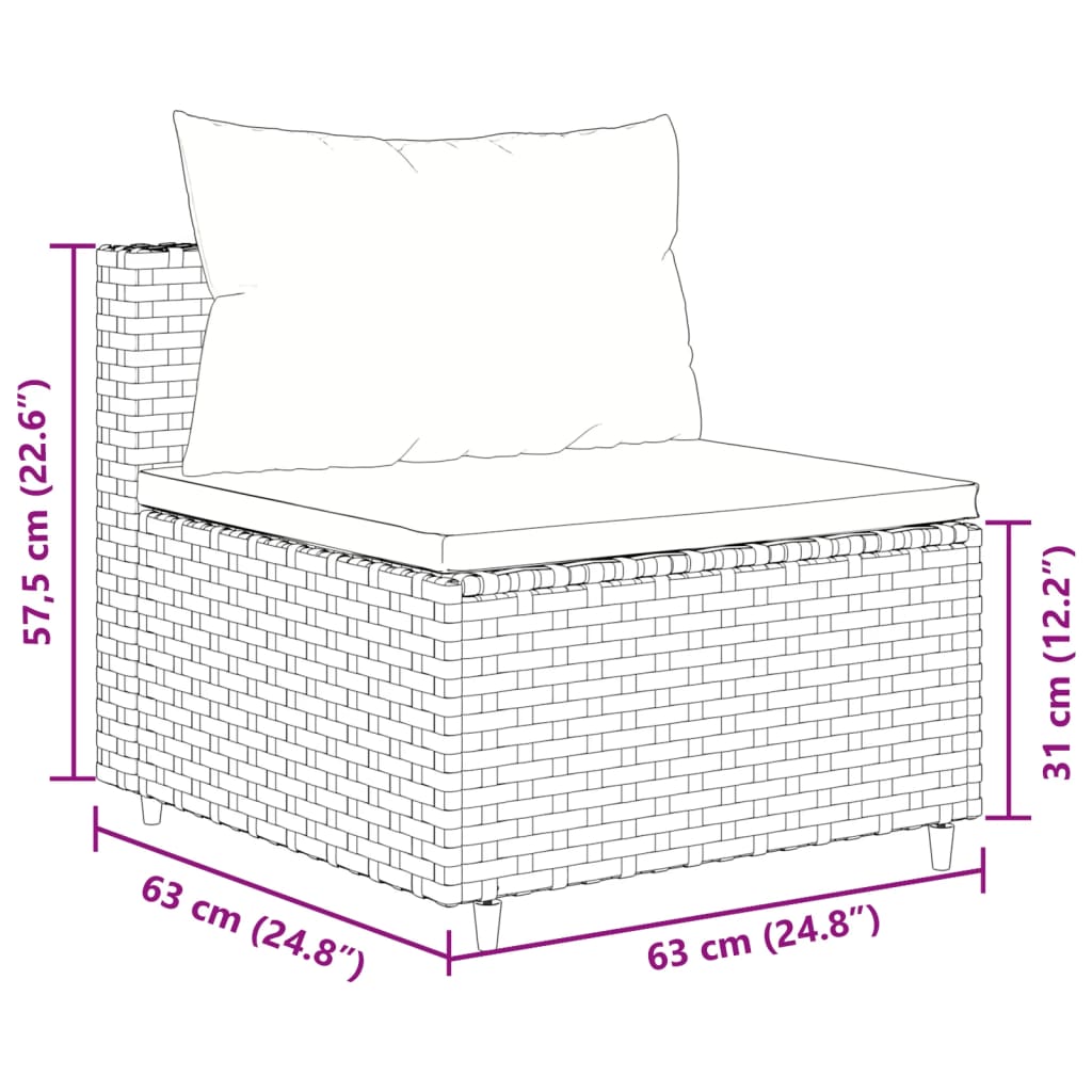 3-delige Loungeset met kussens poly rattan zwart is nu te koop bij PeponiXL, paradijselijk wonen!