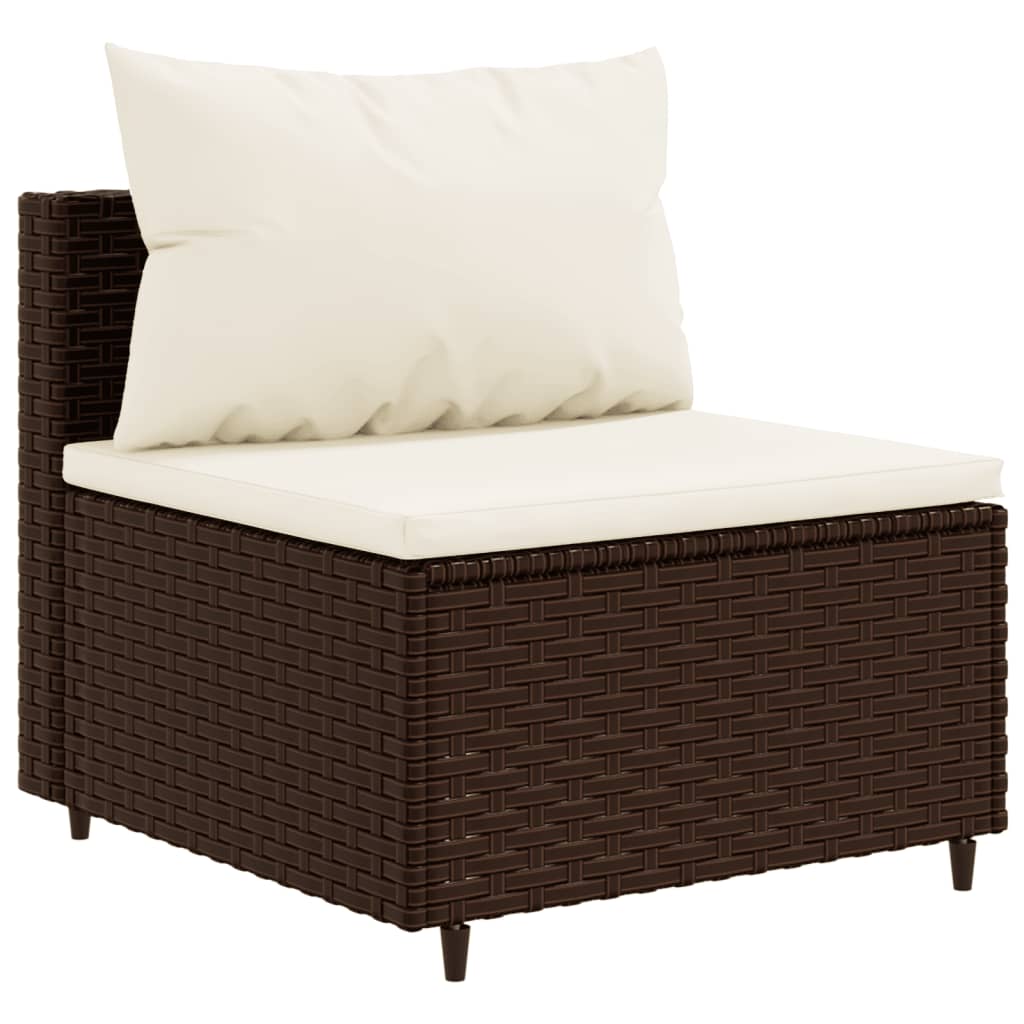 4-delige Loungeset met kussens poly rattan bruin is nu te koop bij PeponiXL, paradijselijk wonen!