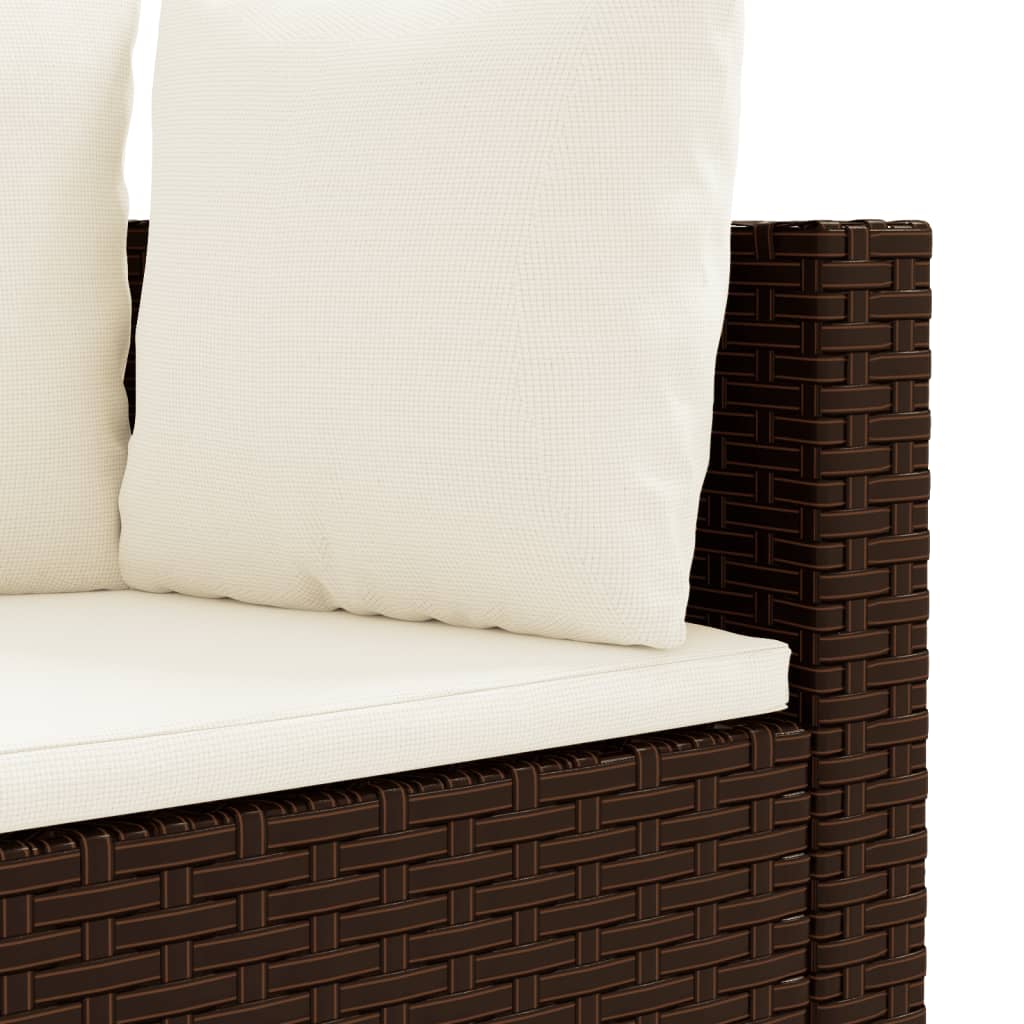4-delige Loungeset met kussens poly rattan bruin is nu te koop bij PeponiXL, paradijselijk wonen!