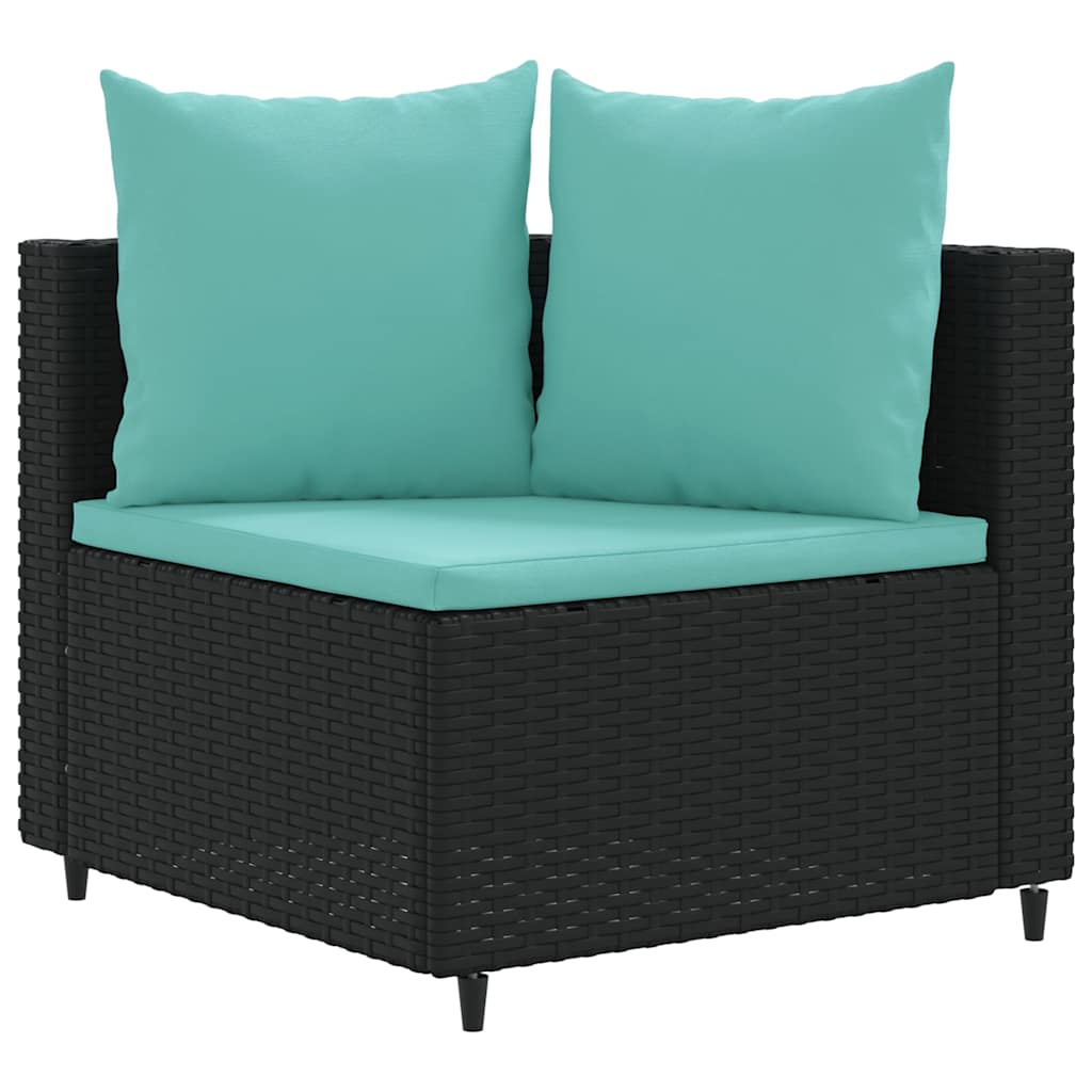 4-delige Loungeset met kussens poly rattan zwart is nu te koop bij PeponiXL, paradijselijk wonen!