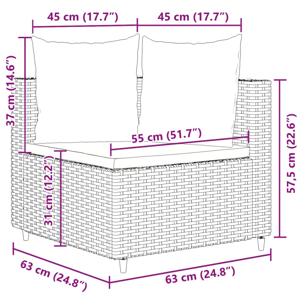 4-delige Loungeset met kussens poly rattan bruin is nu te koop bij PeponiXL, paradijselijk wonen!