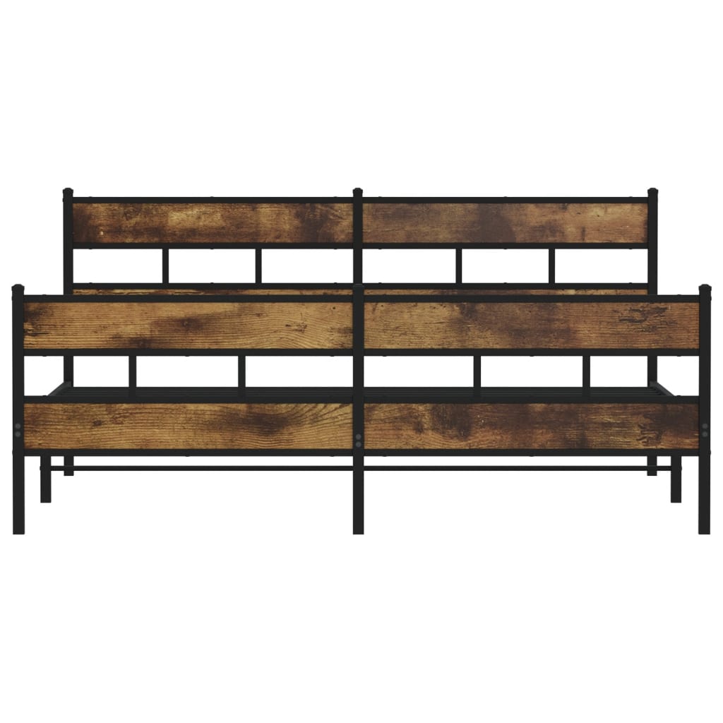 Bedframe zonder matras metaal gerookt eikenkleurig 183x213 cm is nu te koop bij PeponiXL, paradijselijk wonen!