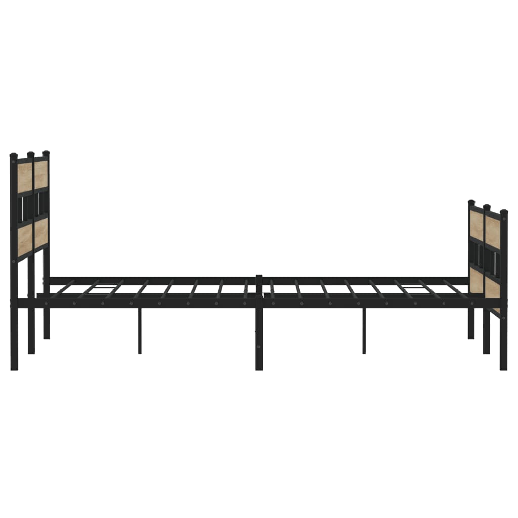 Bedframe zonder matras metaal sonoma eikenkleurig 183x213 cm is nu te koop bij PeponiXL, paradijselijk wonen!