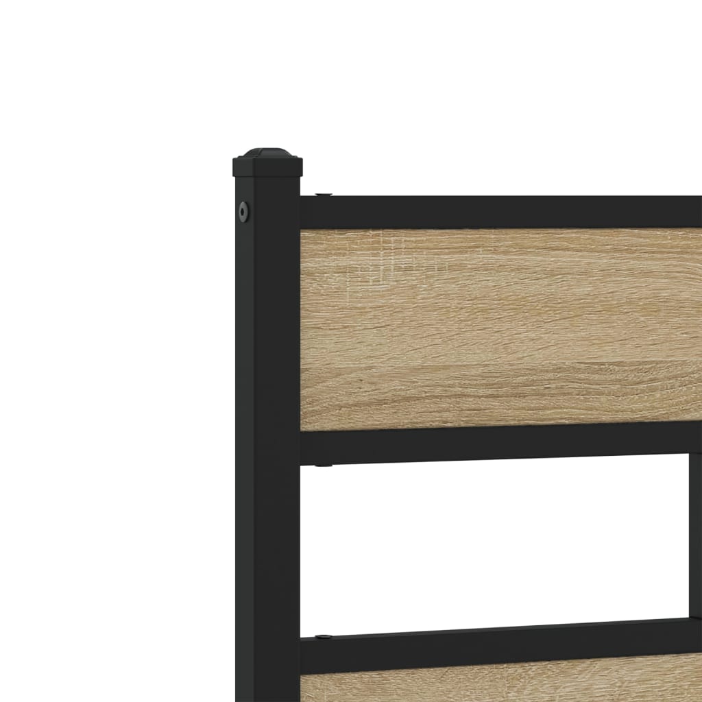 Bedframe zonder matras metaal sonoma eikenkleurig 183x213 cm is nu te koop bij PeponiXL, paradijselijk wonen!
