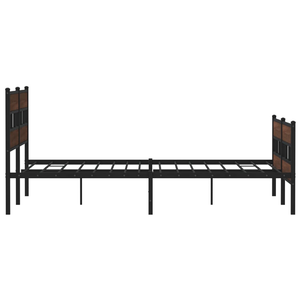 Bedframe zonder matras metaal bruin eikenkleur 180x200 cm is nu te koop bij PeponiXL, paradijselijk wonen!