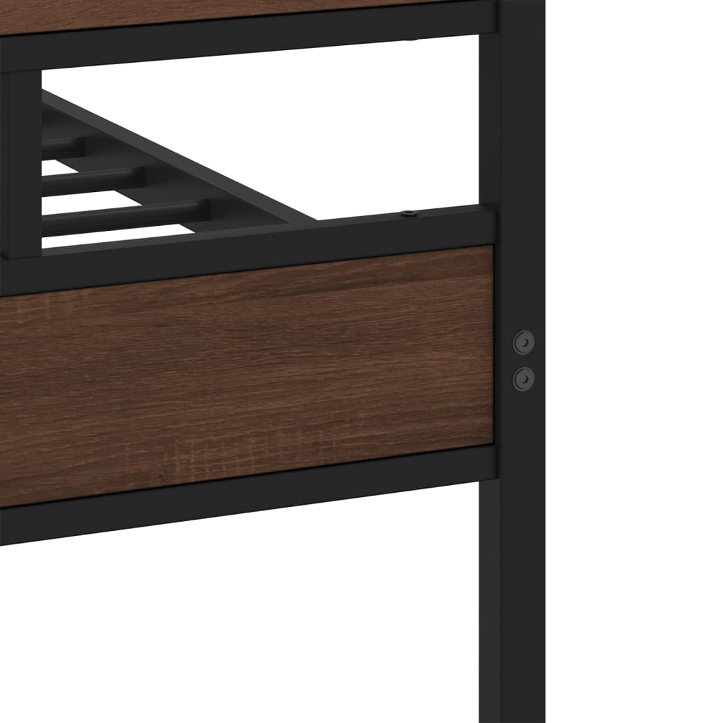 Bedframe zonder matras metaal bruin eikenkleur 183x213 cm is nu te koop bij PeponiXL, paradijselijk wonen!