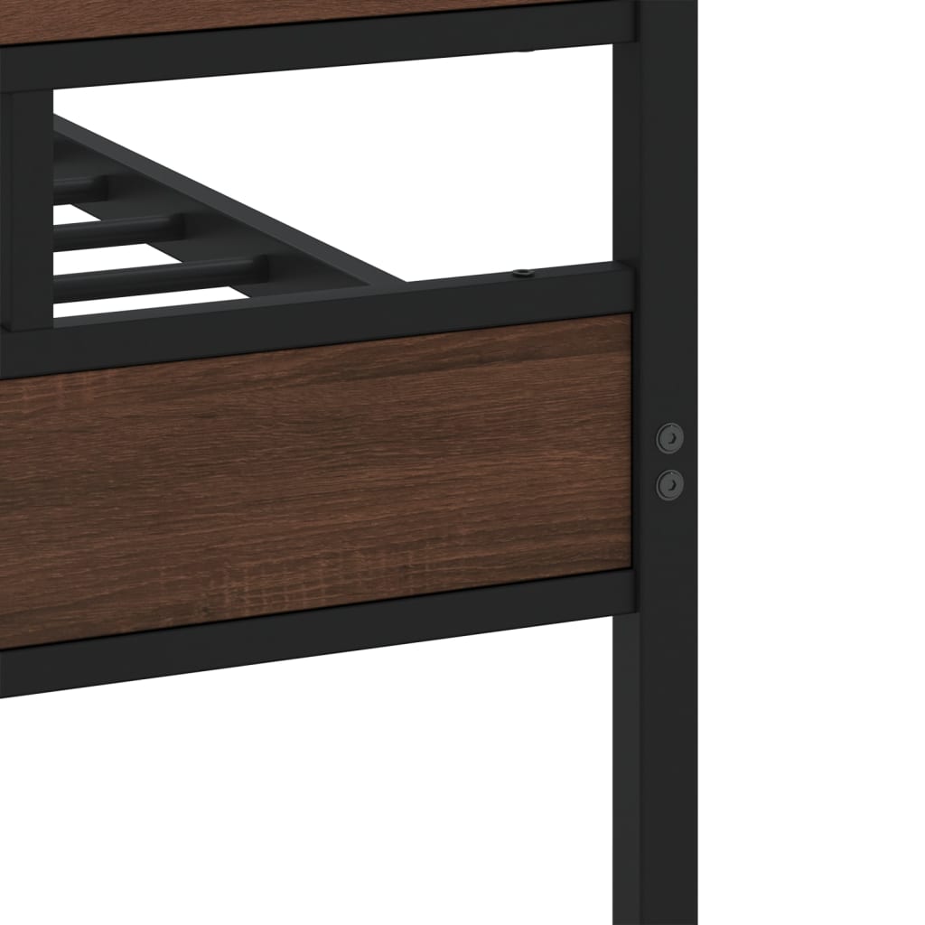 Bedframe zonder matras metaal bruin eikenkleurig 200x200 cm is nu te koop bij PeponiXL, paradijselijk wonen!