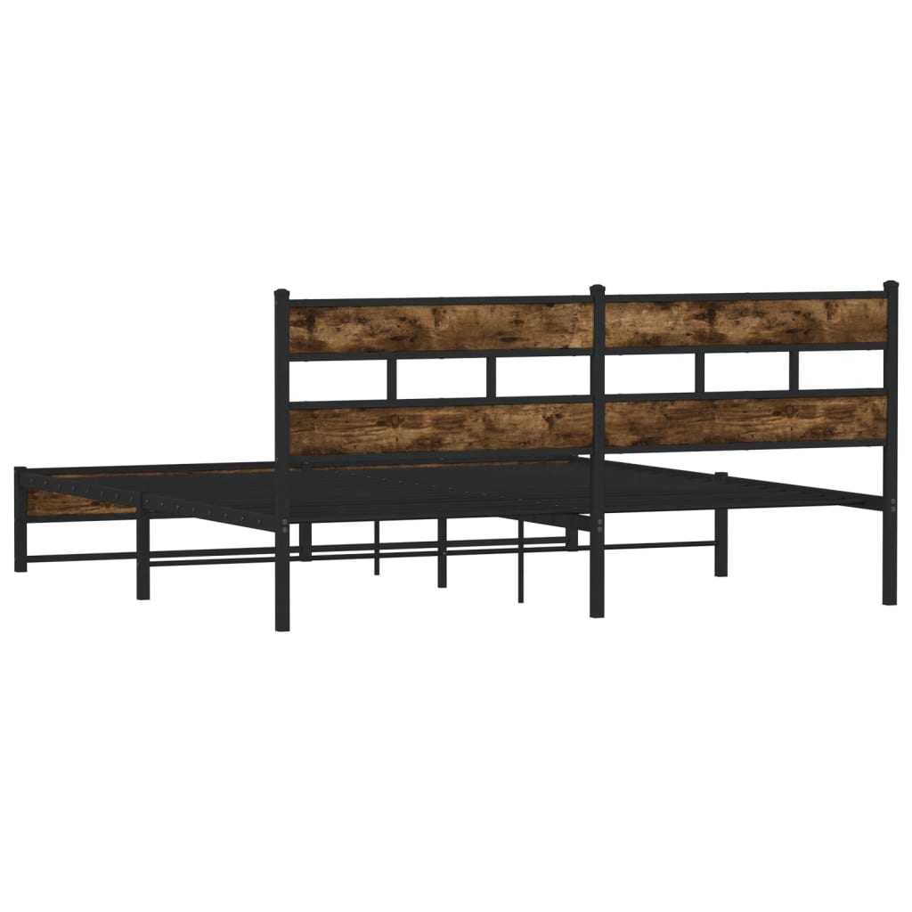 Bedframe zonder matras metaal gerookt eikenkleurig 180x200 cm is nu te koop bij PeponiXL, paradijselijk wonen!
