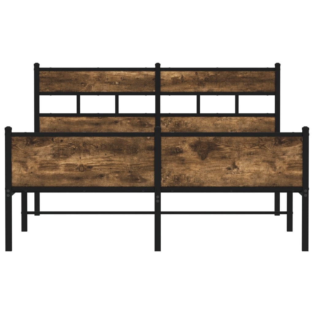 Bedframe zonder matras metaal gerookt eikenkleurig 160x200 cm is nu te koop bij PeponiXL, paradijselijk wonen!
