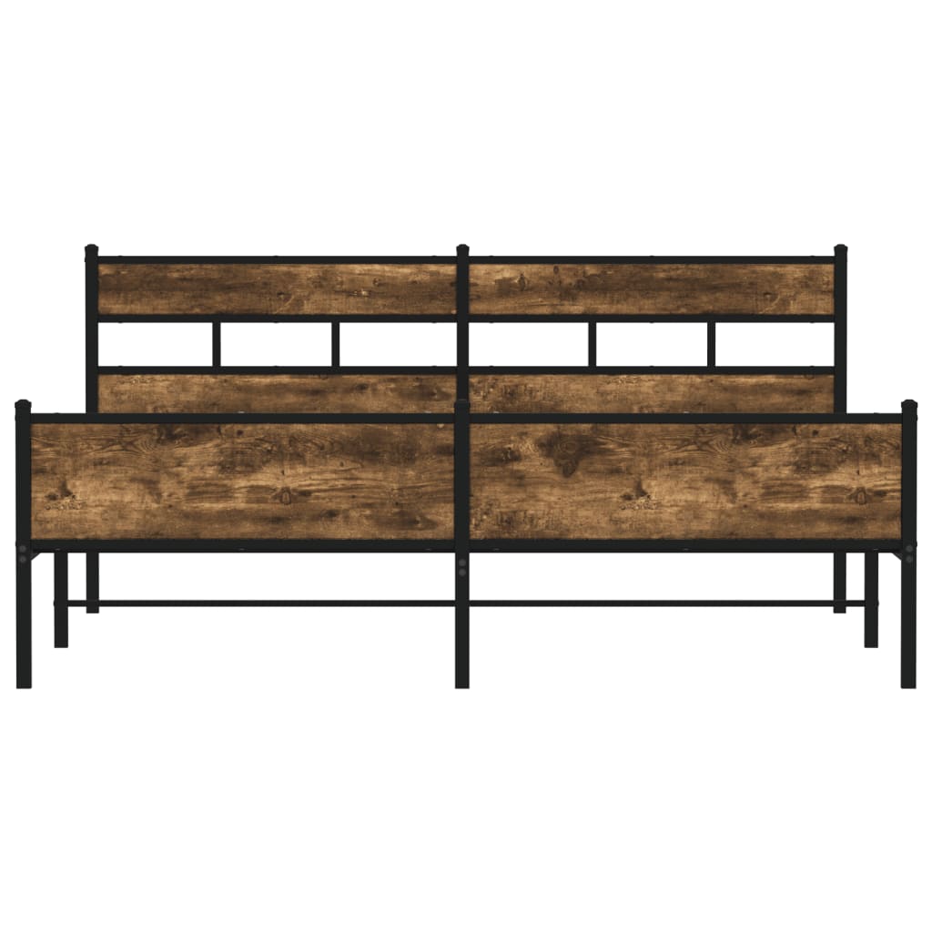 Bedframe zonder matras metaal gerookt eikenkleurig 180x200 cm is nu te koop bij PeponiXL, paradijselijk wonen!