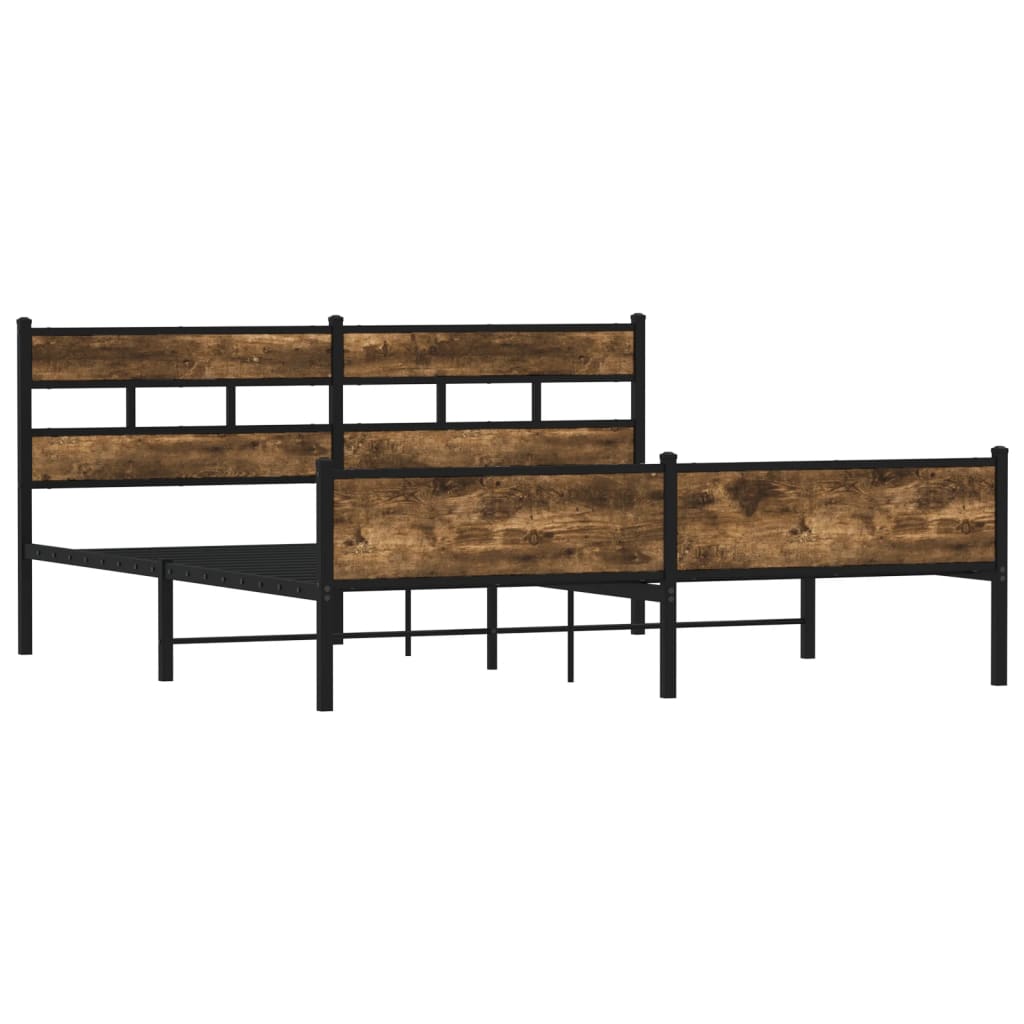 Bedframe zonder matras metaal gerookt eikenkleurig 183x213 cm is nu te koop bij PeponiXL, paradijselijk wonen!