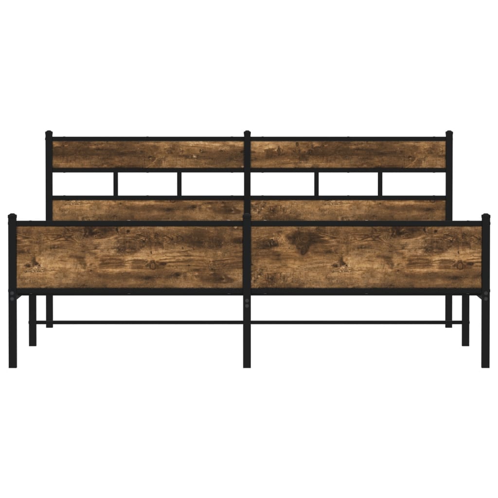 Bedframe zonder matras metaal gerookt eikenkleurig 183x213 cm is nu te koop bij PeponiXL, paradijselijk wonen!