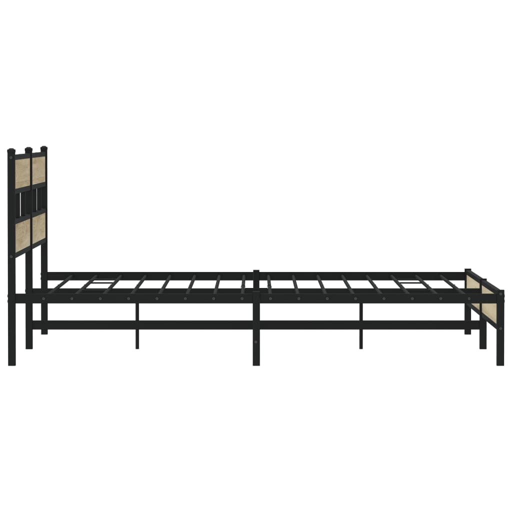 Bedframe zonder matras metaal sonoma eikenkleurig 180x200 cm is nu te koop bij PeponiXL, paradijselijk wonen!