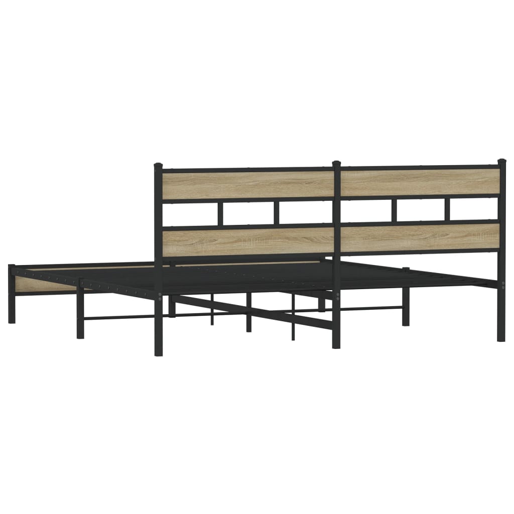 Bedframe zonder matras metaal sonoma eikenkleurig 180x200 cm is nu te koop bij PeponiXL, paradijselijk wonen!