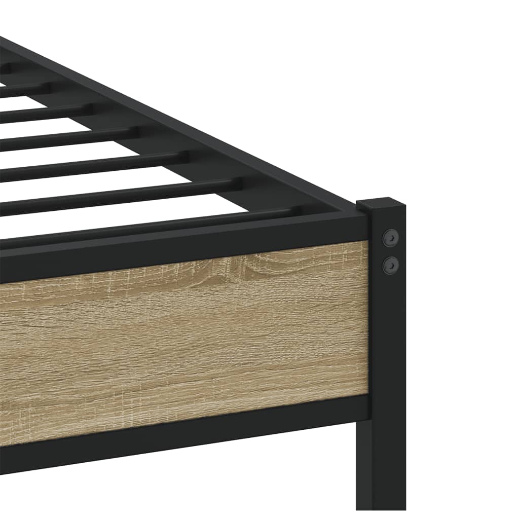 Bedframe zonder matras metaal sonoma eikenkleurig 180x200 cm is nu te koop bij PeponiXL, paradijselijk wonen!