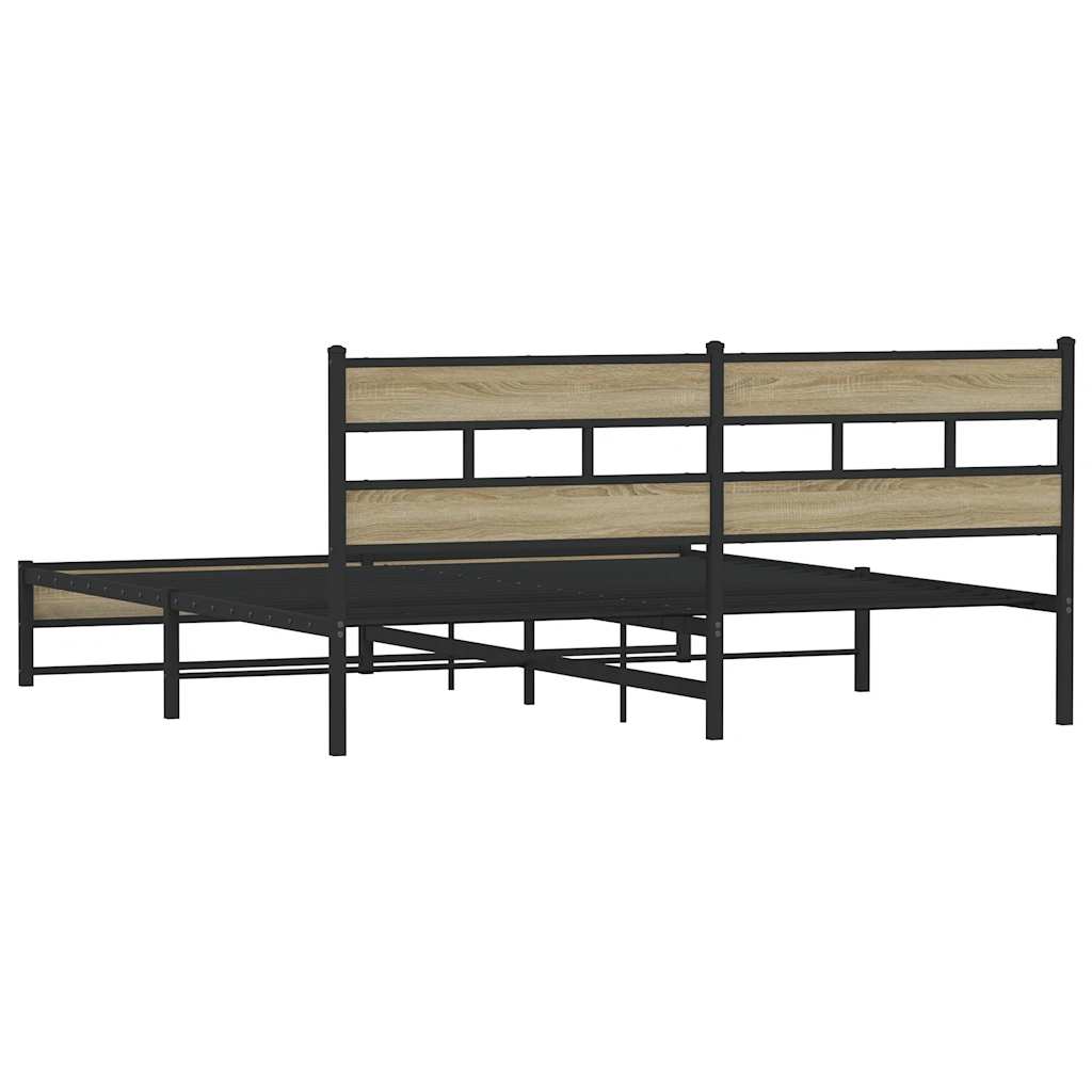 Bedframe zonder matras metaal sonoma eikenkleurig 180x200 cm is nu te koop bij PeponiXL, paradijselijk wonen!