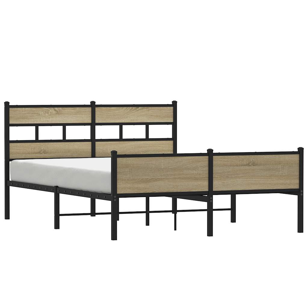 Bedframe zonder matras metaal sonoma eikenkleurig 160x200 cm is nu te koop bij PeponiXL, paradijselijk wonen!
