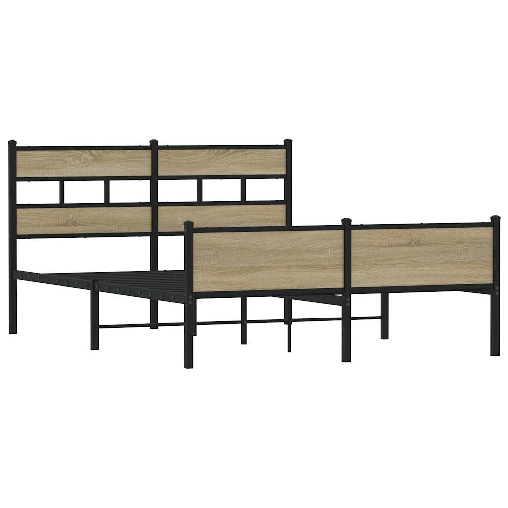 Bedframe zonder matras metaal sonoma eikenkleurig 160x200 cm is nu te koop bij PeponiXL, paradijselijk wonen!