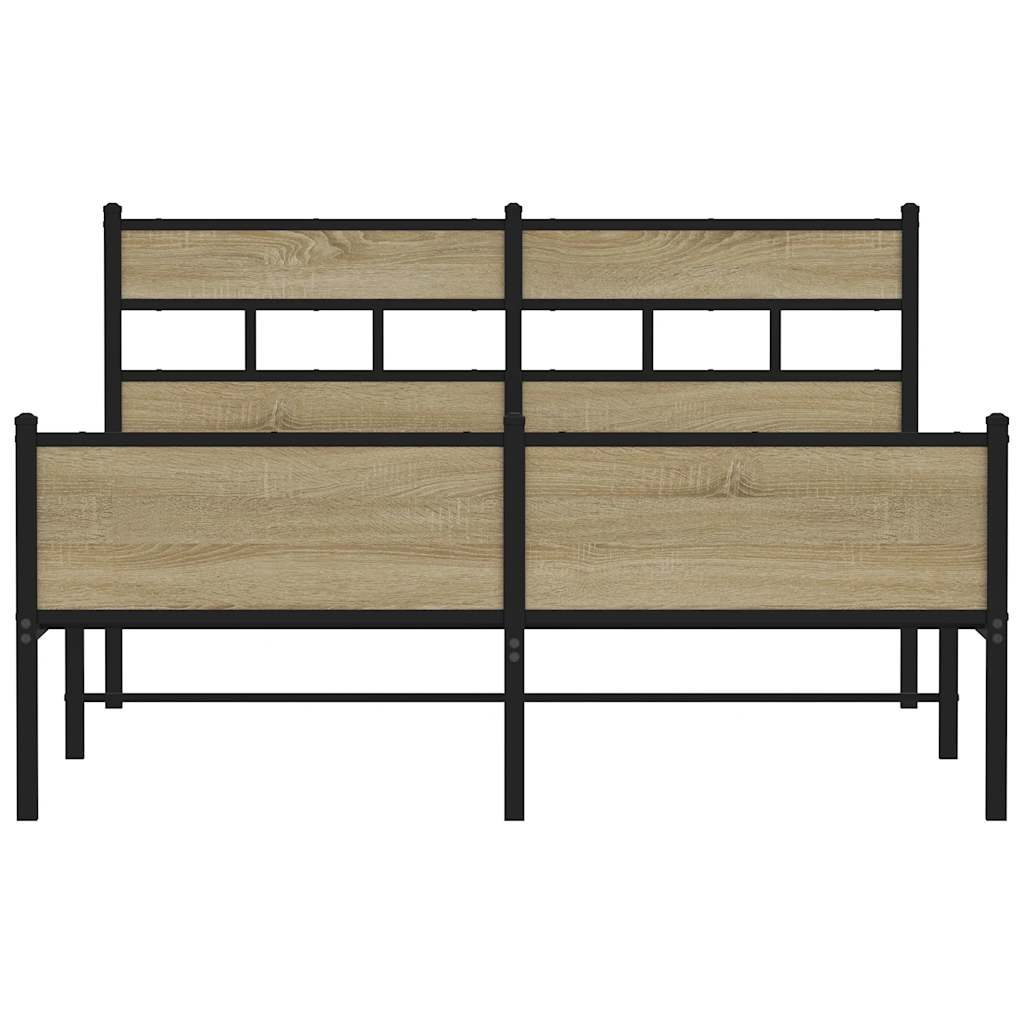 Bedframe zonder matras metaal sonoma eikenkleurig 160x200 cm is nu te koop bij PeponiXL, paradijselijk wonen!