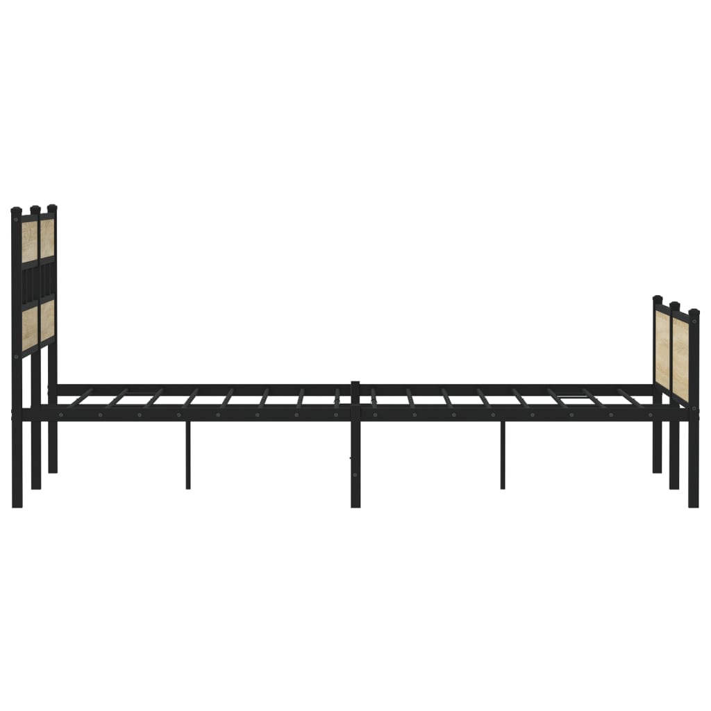 Bedframe zonder matras metaal sonoma eikenkleur 200x200 cm is nu te koop bij PeponiXL, paradijselijk wonen!