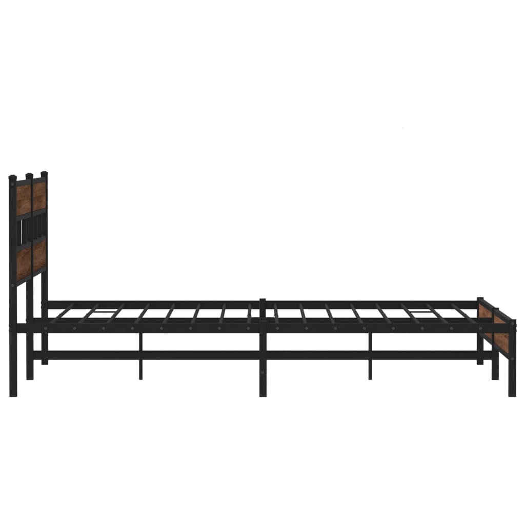 Bedframe zonder matras metaal bruin eikenkleur 183x213 cm is nu te koop bij PeponiXL, paradijselijk wonen!