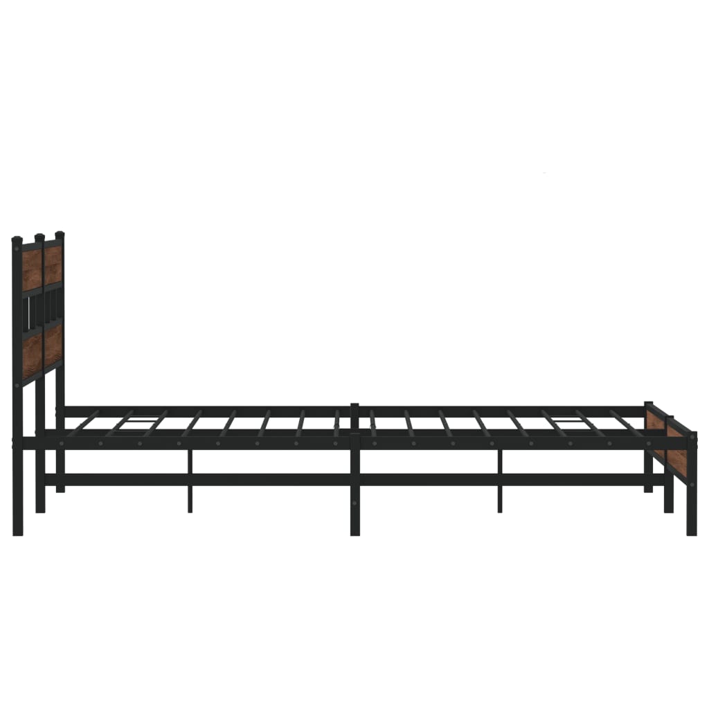 Bedframe zonder matras metaal bruin eikenkleur 193x203 cm is nu te koop bij PeponiXL, paradijselijk wonen!