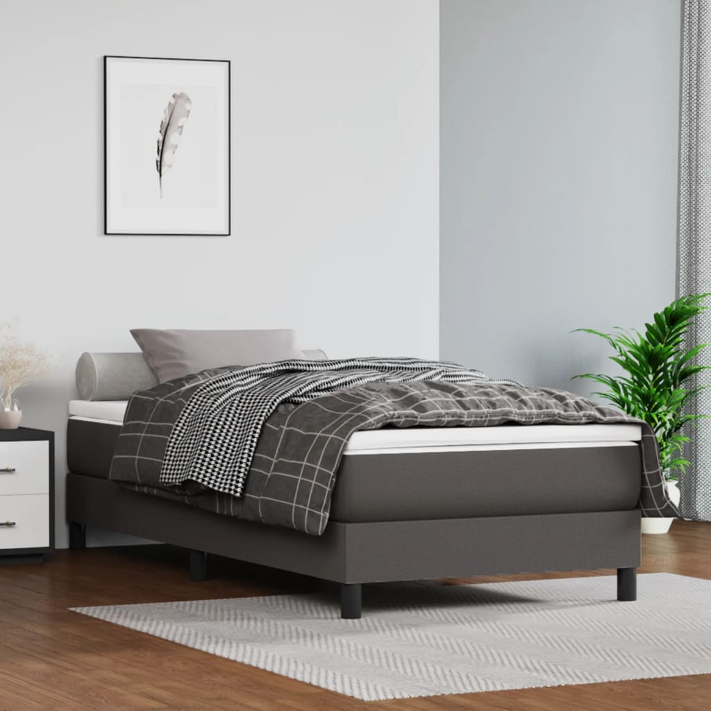 Pocketveringmatras voor kinderen medium 80x160 cm kunstleer grijs is nu te koop bij PeponiXL, paradijselijk wonen!