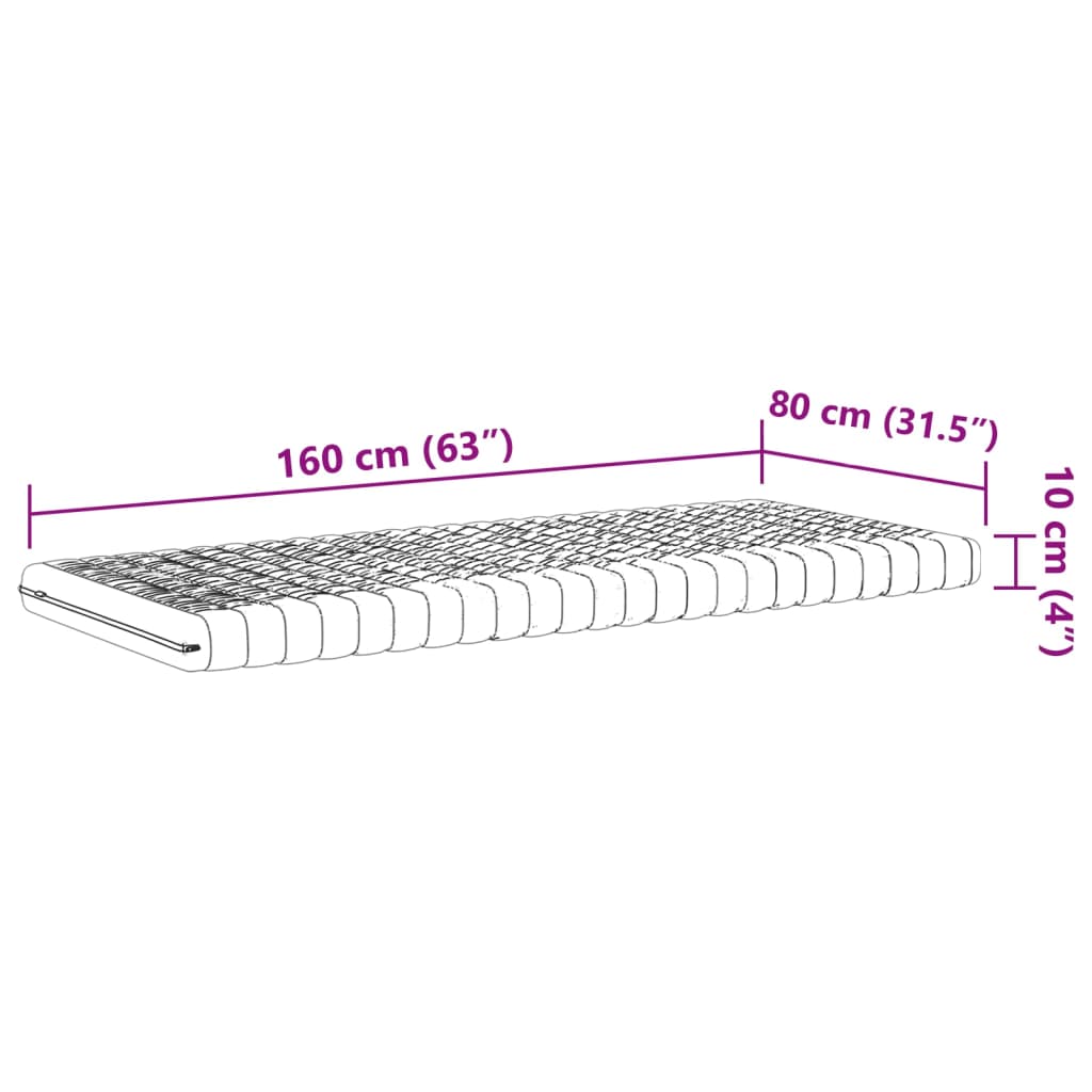 Schuimmatras voor kinderen 7 zone hardheid 20 ILD 80x160 cm wit is nu te koop bij PeponiXL, paradijselijk wonen!