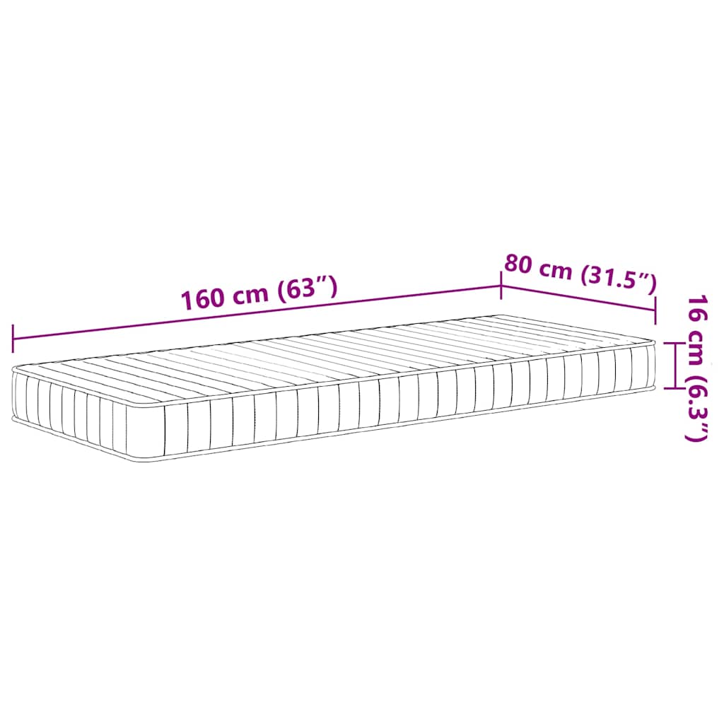 Schuimmatras voor kinderen middelzacht 80x160 cm is nu te koop bij PeponiXL, paradijselijk wonen!