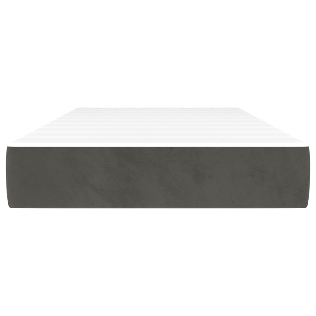 Pocketveringmatras medium 80x210x20 cm fluweel donkergrijs is nu te koop bij PeponiXL, paradijselijk wonen!
