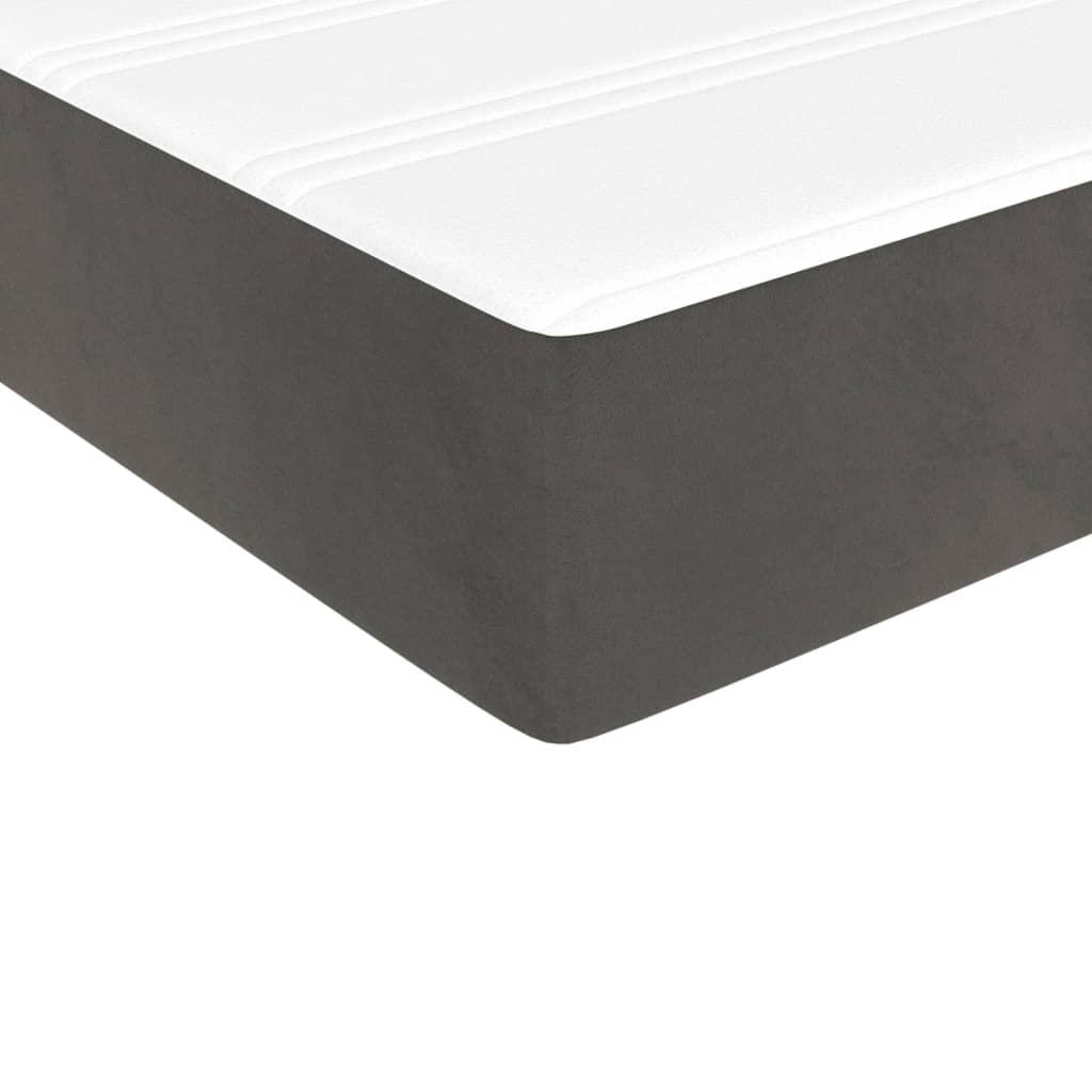 Pocketveringmatras medium 80x210x20 cm fluweel donkergrijs is nu te koop bij PeponiXL, paradijselijk wonen!