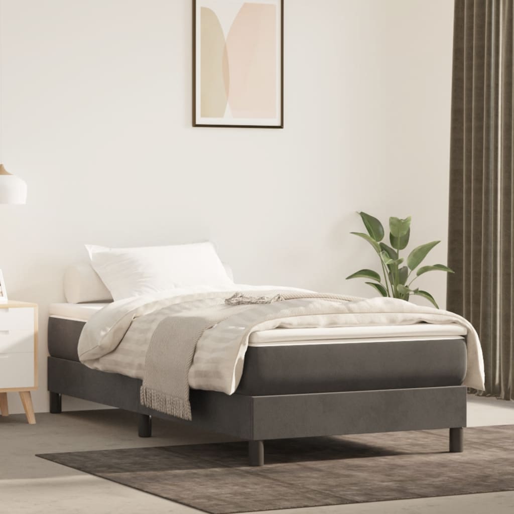 Pocketveringmatras medium 80x210x20 cm fluweel donkergrijs is nu te koop bij PeponiXL, paradijselijk wonen!