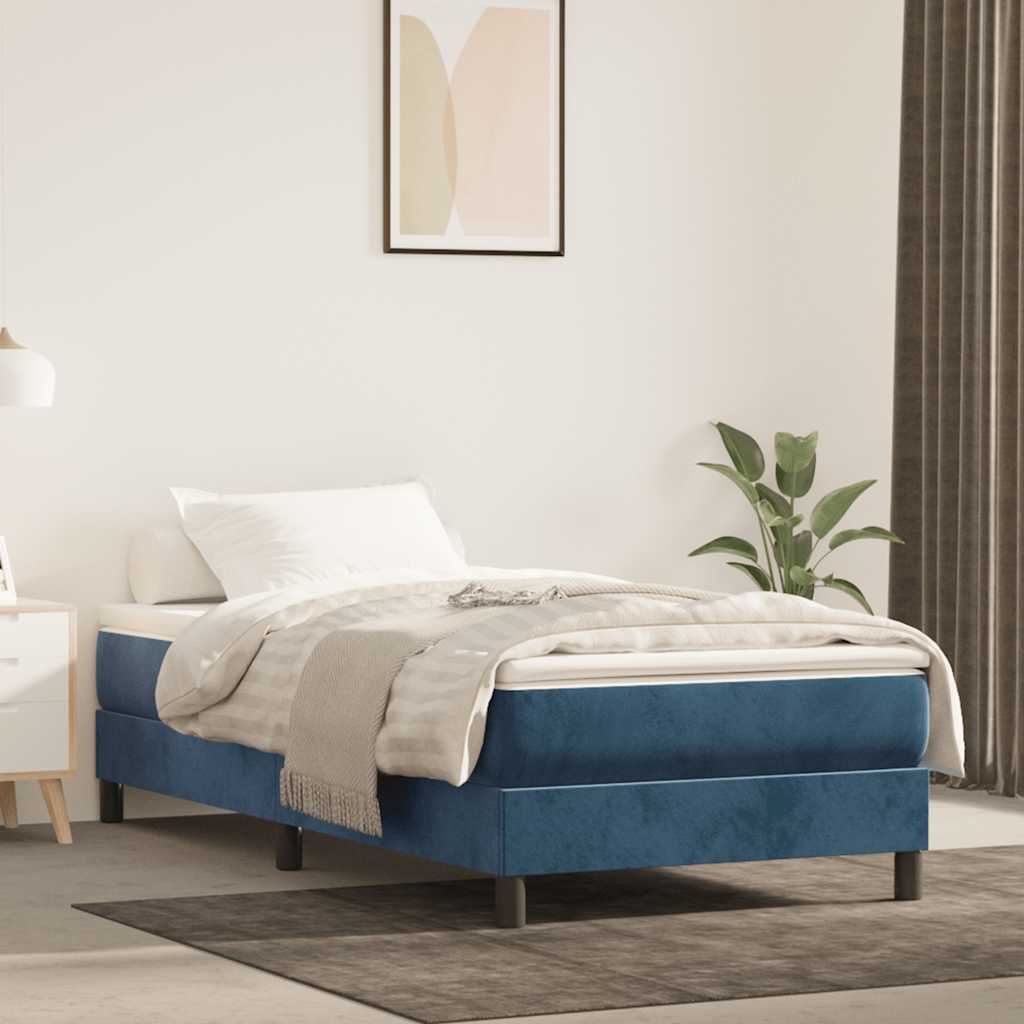 Pocketveringmatras medium 80x210x20 cm fluweel donkerblauw is nu te koop bij PeponiXL, paradijselijk wonen!