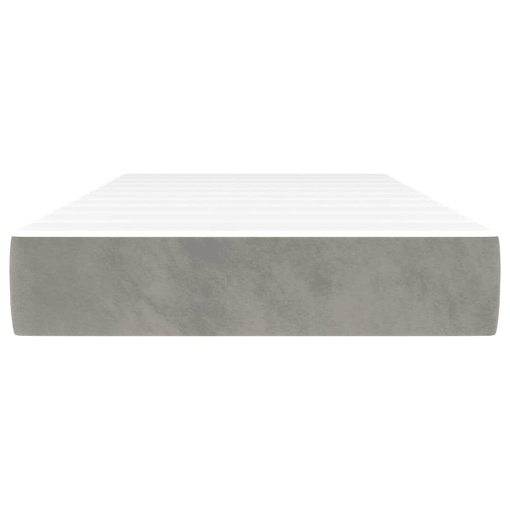 Pocketveringmatras medium 90x210x20 cm fluweel lichtgrijs is nu te koop bij PeponiXL, paradijselijk wonen!