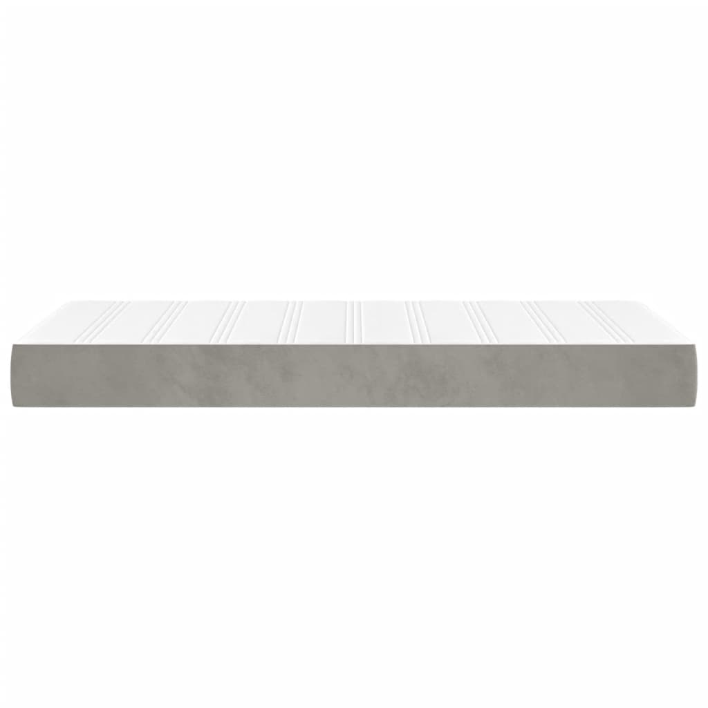 Pocketveringmatras medium 90x210x20 cm fluweel lichtgrijs is nu te koop bij PeponiXL, paradijselijk wonen!