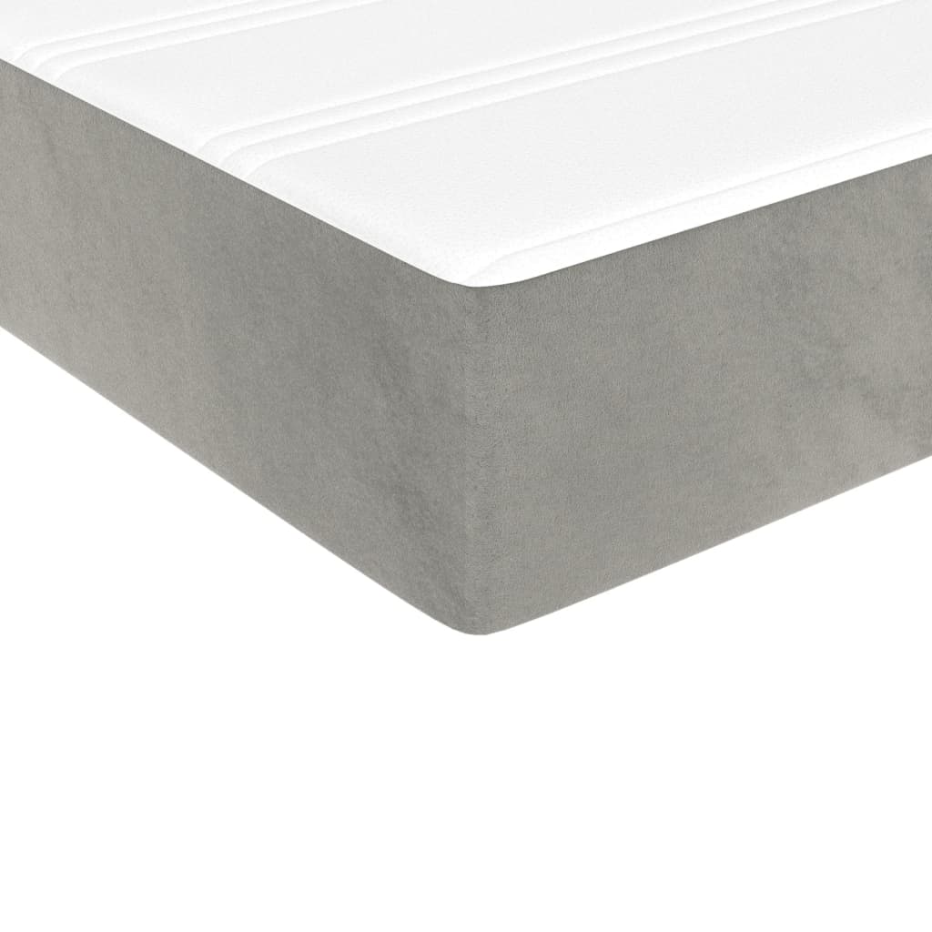 Pocketveringmatras medium 90x210x20 cm fluweel lichtgrijs is nu te koop bij PeponiXL, paradijselijk wonen!