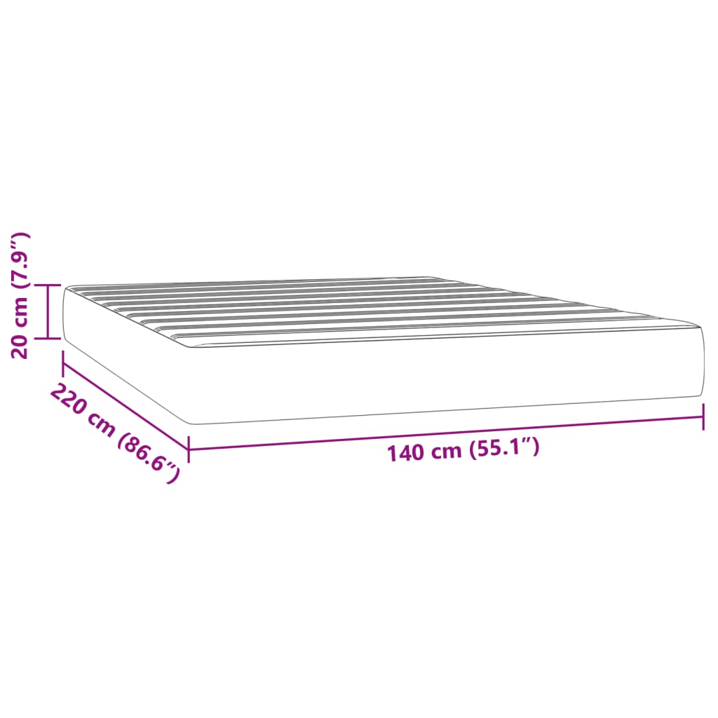 Pocketveringmatras medium 140x220x20 cm fluweel donkerblauw is nu te koop bij PeponiXL, paradijselijk wonen!