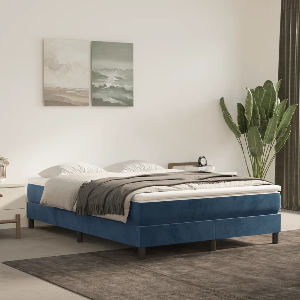 Pocketveringmatras medium 140x220x20 cm fluweel donkerblauw is nu te koop bij PeponiXL, paradijselijk wonen!