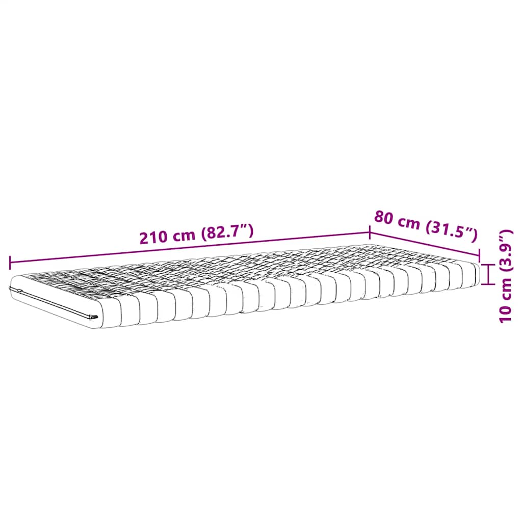 Schuimmatras 7 zones hardheid 20 ILD 80x210 cm wit is nu te koop bij PeponiXL, paradijselijk wonen!