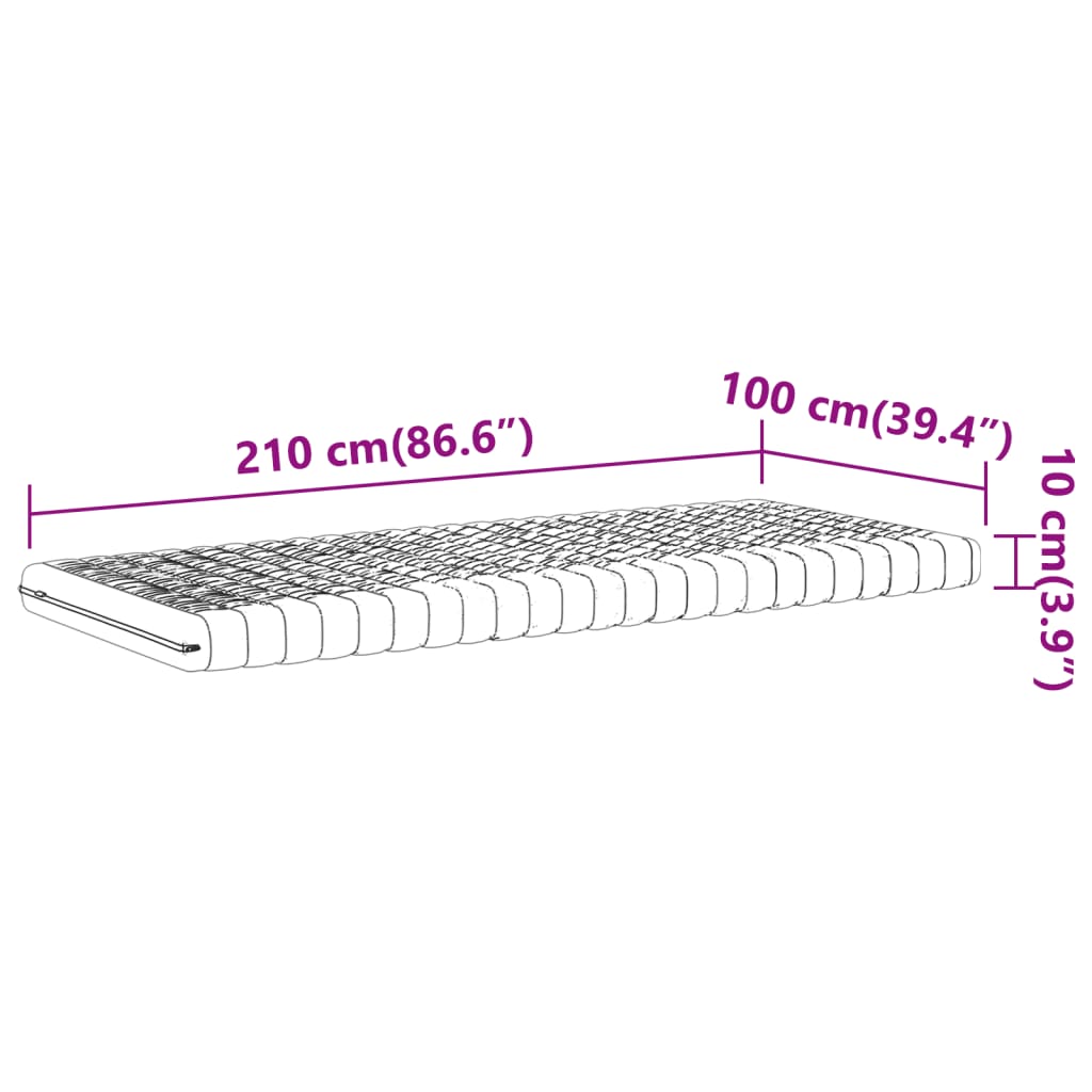 Schuimmatras 7 zones hardheid 20 ILD 100x210 cm wit is nu te koop bij PeponiXL, paradijselijk wonen!