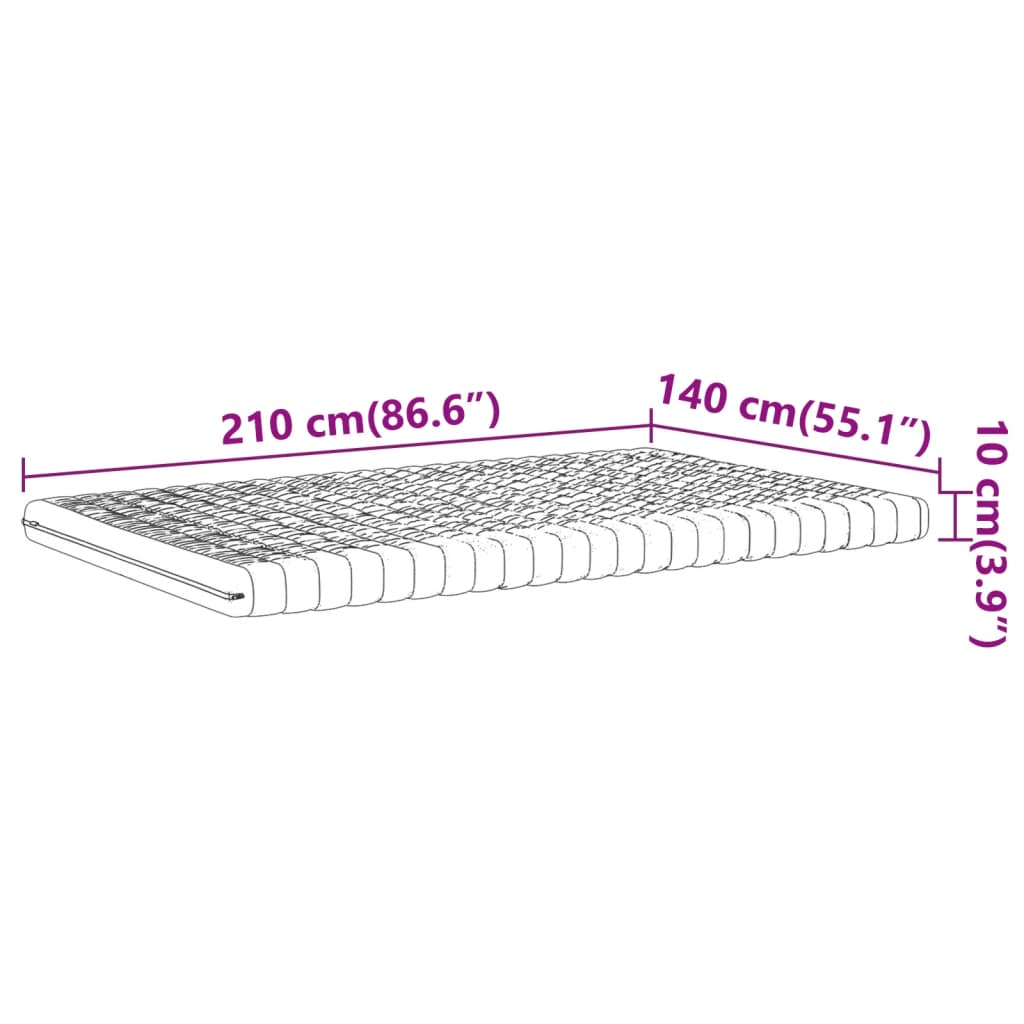 Schuimmatras 7 zones hardheid 20 ILD 140x210 cm wit is nu te koop bij PeponiXL, paradijselijk wonen!